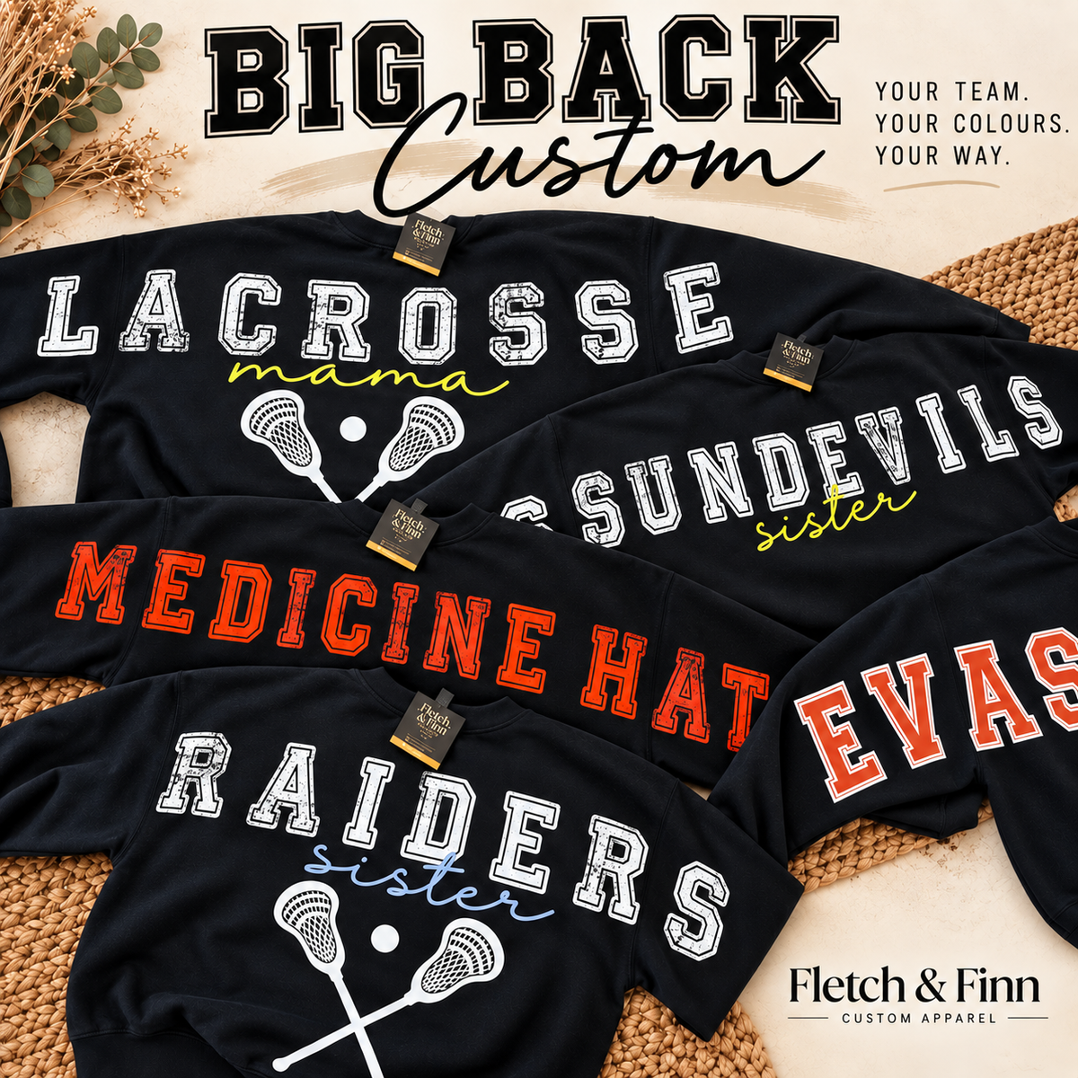 CUSTOM GAME DAY CREWNECK | BIG BACK