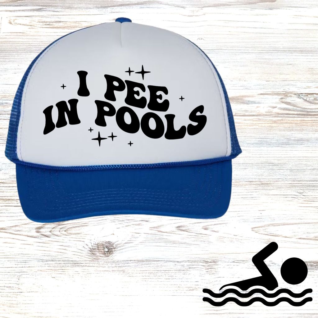 Swim Style Trucker Hats - White Foam Front with Coloured Back Mesh