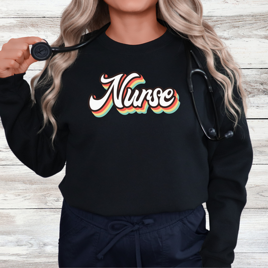Retro Nurse Crewneck or Hoodie