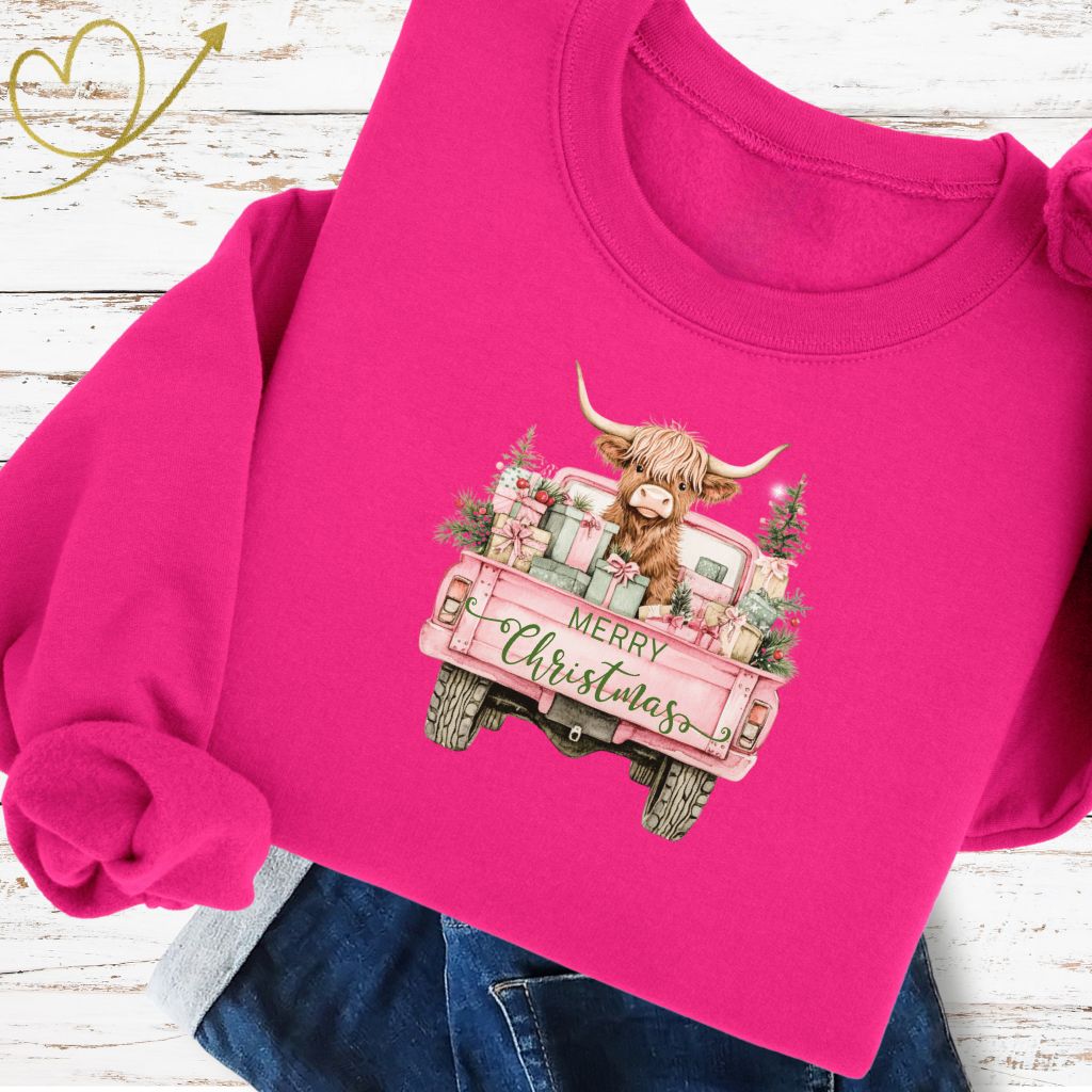 Highland Cow Christmas T-Shirt, Crewneck or Hoodie