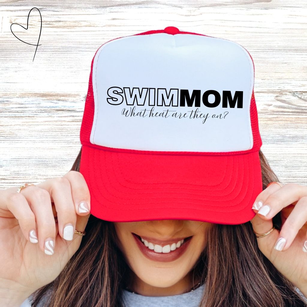 Swim Style Trucker Hats - White Foam Front with Coloured Back Mesh