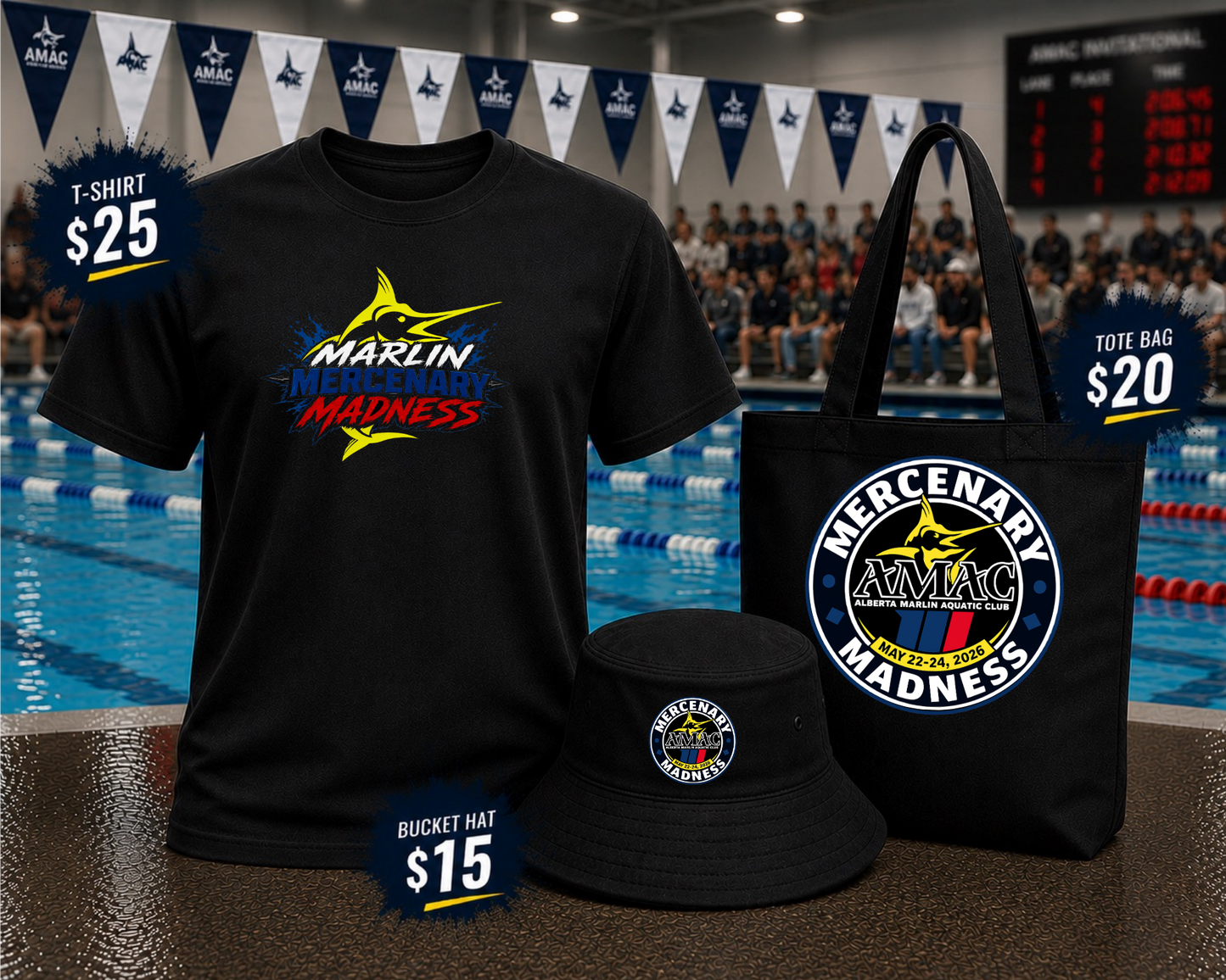 Mercenary Madness AMAC Swim Meet T-Shirt