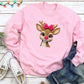 Faux Yarn Reindeer with Bow T-shirt, Crewneck or Hoodie