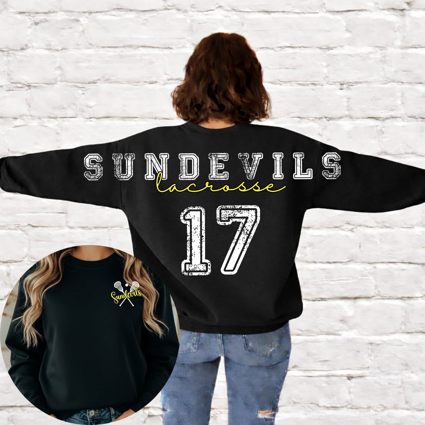 Badlands/Sundevils/Custom LAX Team Across Back Crewneck