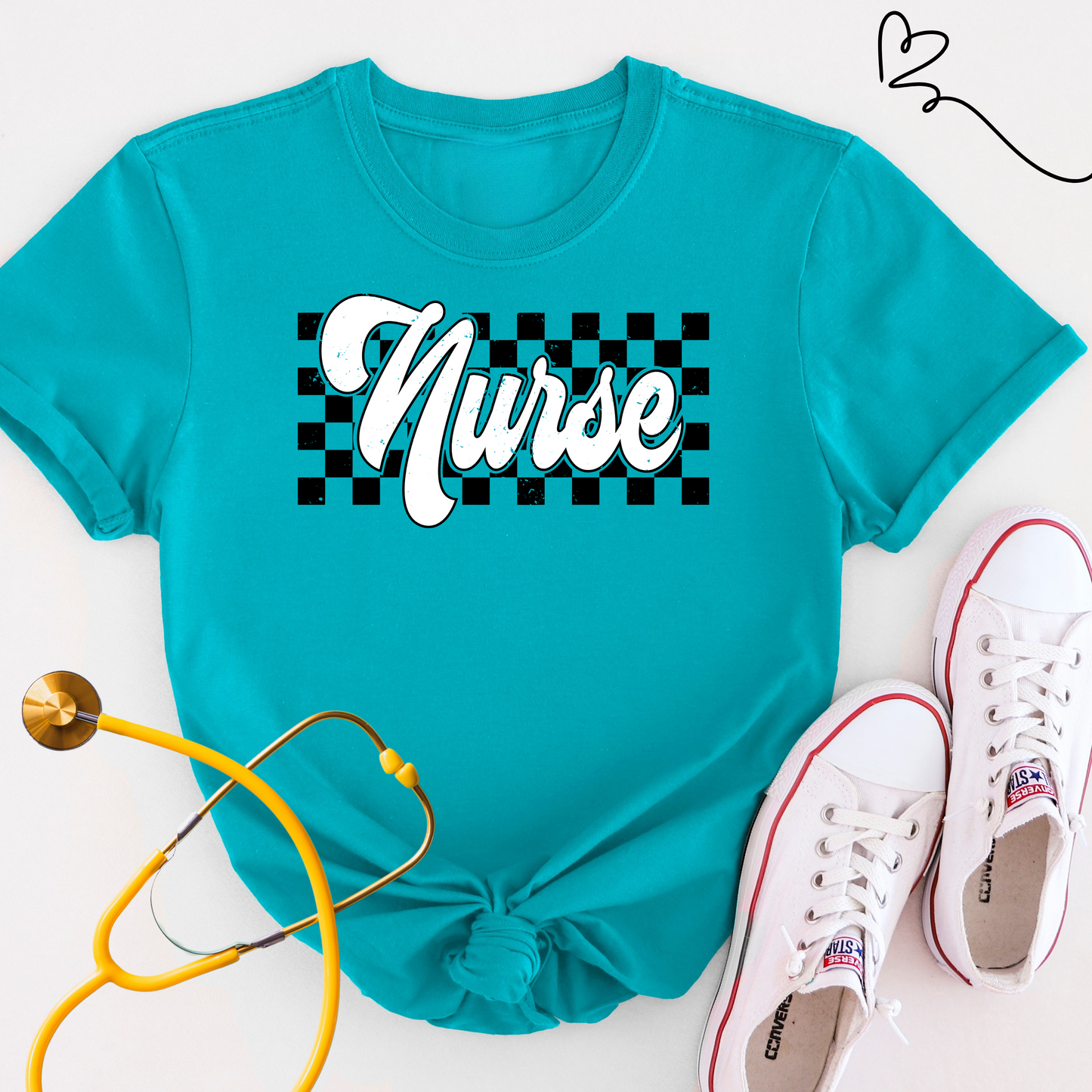 Checkered Nurse T-Shirt