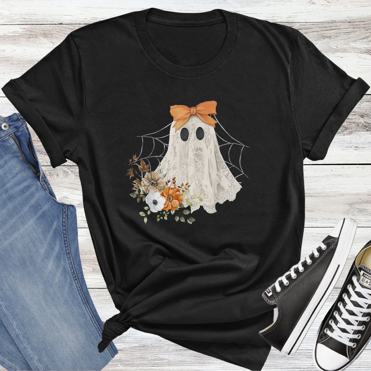 Autumn Lace Ghost (light orange bow)