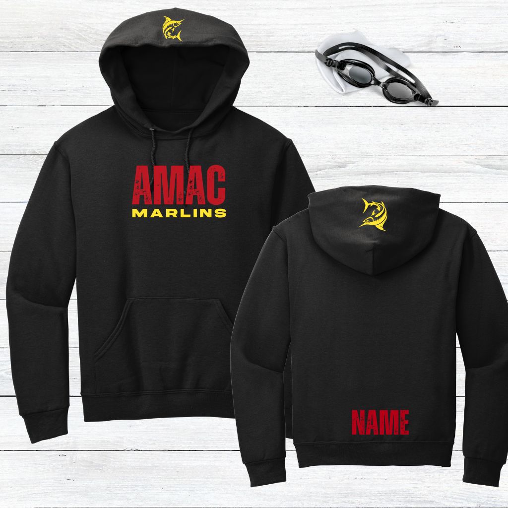 Distressed AMAC Marlins Crewneck or Hoodie