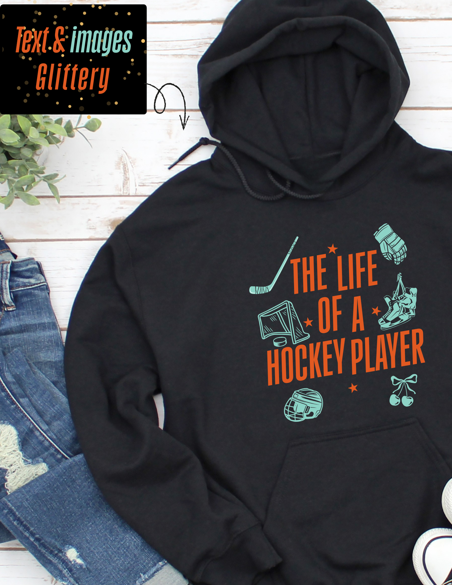 The Life of a Hockey Player (Text & Images Glittery)
