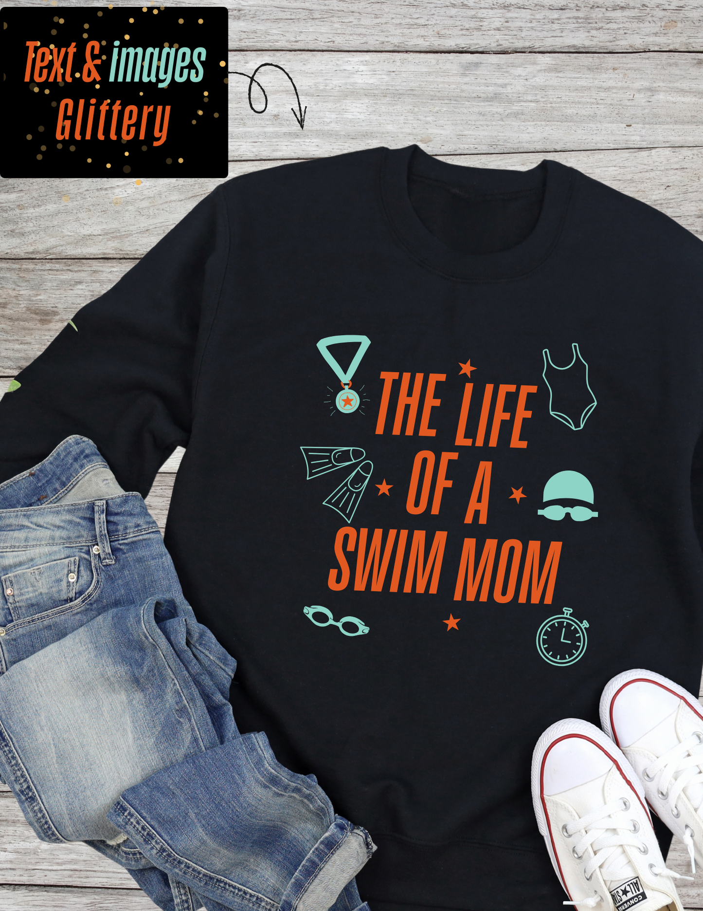 The Life of A Swim Mom (Text & Images Glittery)