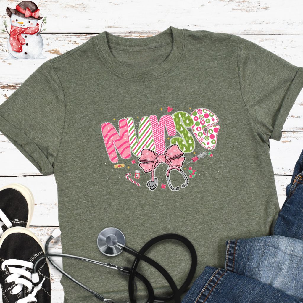 Christmas Nurse T-shirt, Crewneck or Hoodie