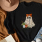 Lace Ghost (dark orange bow) - Crewneck or Hoodie