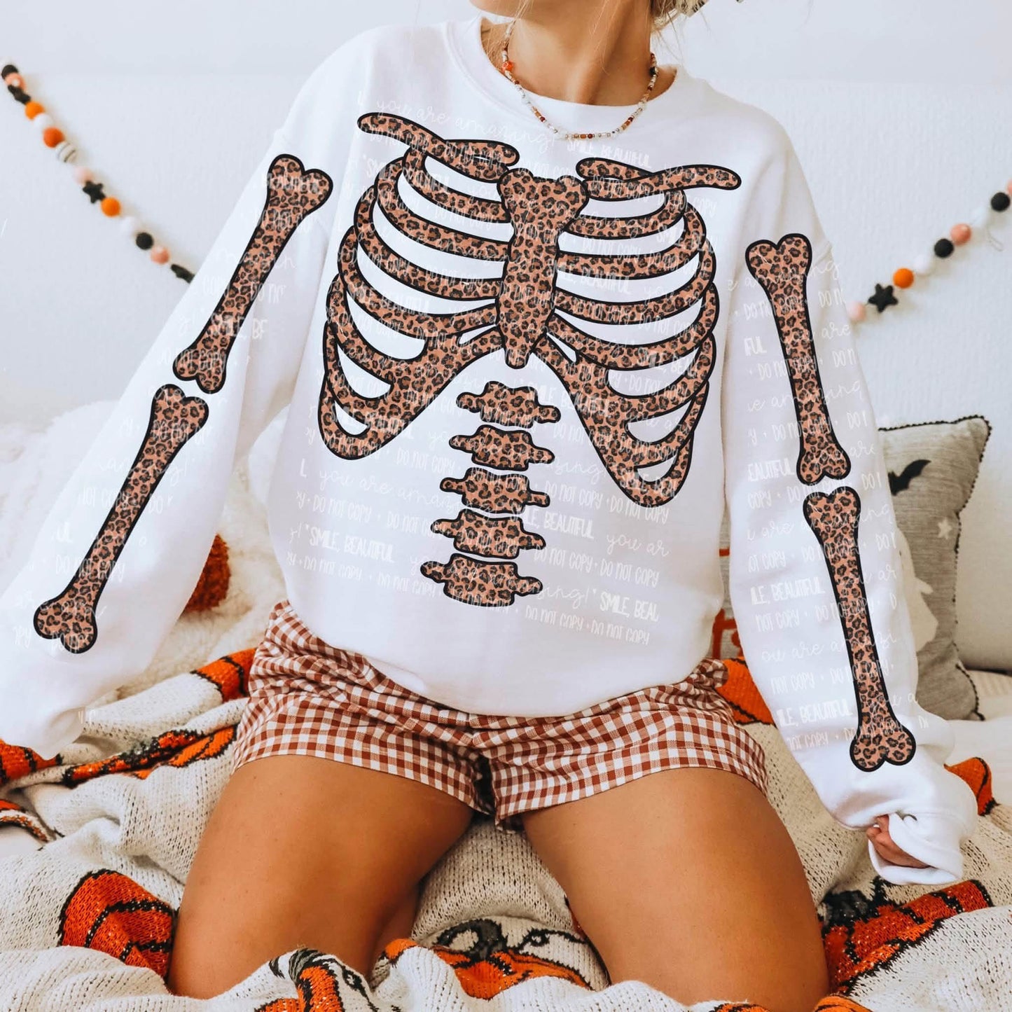 Patterned Bones Crewneck or Hoodie