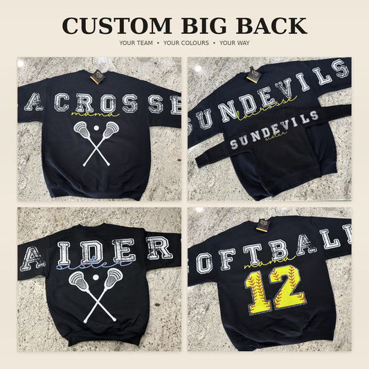 BIG BACK CUSTOM GAME DAY CREWNECK
