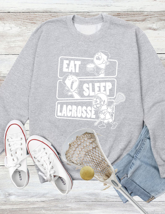 Adult - Eat Sleep Lacrosse Crewneck or Hoodie