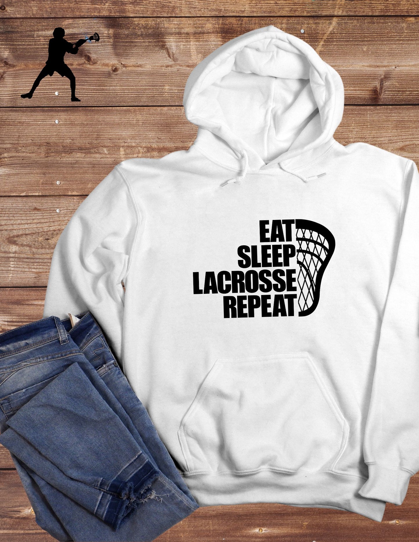 Youth - Eat Sleep Lacrosse Repeat Crewneck or Hoodie