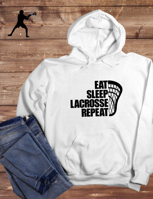 Youth - Eat Sleep Lacrosse Repeat Crewneck or Hoodie
